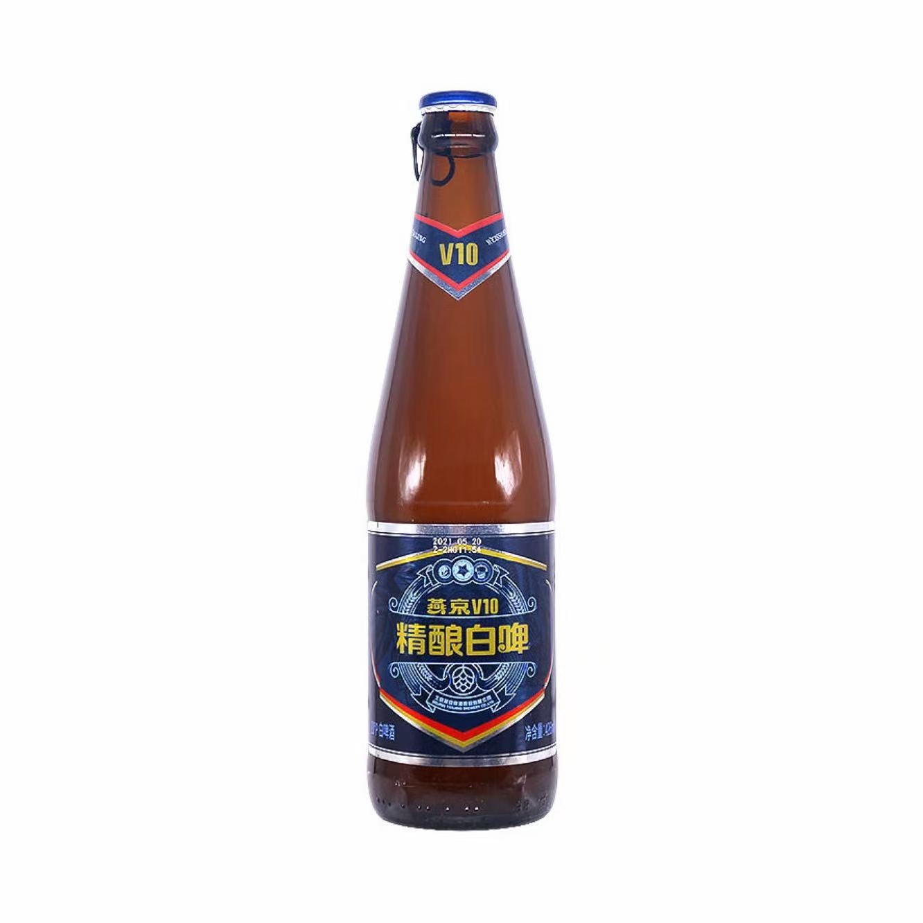 燕京 V10精酿白啤 德式小麦啤酒 10°P 426ml 500ml*12